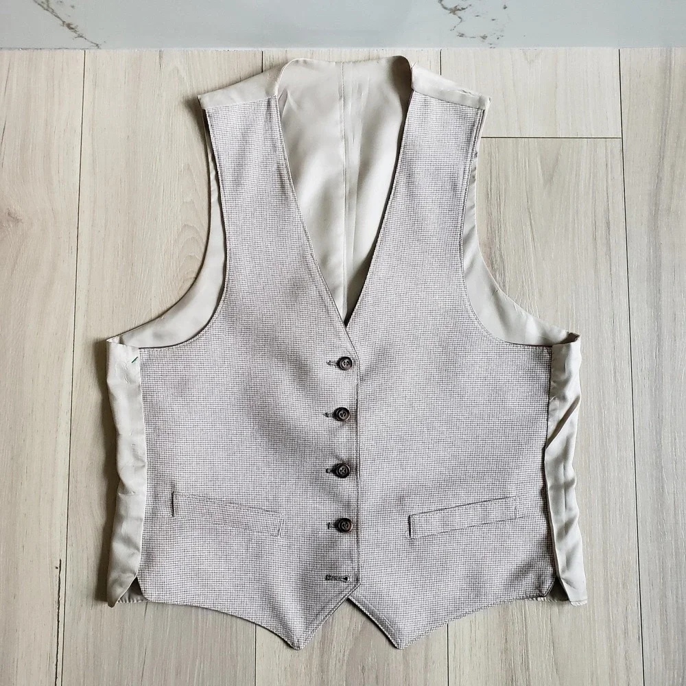 Vintage Sears Roebuck & Co Suit Vest Mens 40 Purple Reversible Formal Wedding